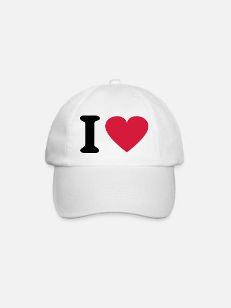 I Herz - Baseballkappe - Weiß/Weiß
