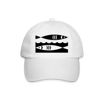 Fische - Baseballkappe - Weiß/Weiß - Vorne