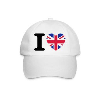 I love UK - Baseballkappe - Weiß/Weiß - Vorne