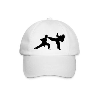 kung fu karate fighting - Baseballkappe - Weiß/Weiß - Vorne