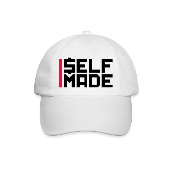 balken logo reich self made man millionaer geld ve - Baseballkappe - Weiß/Weiß - Vorne