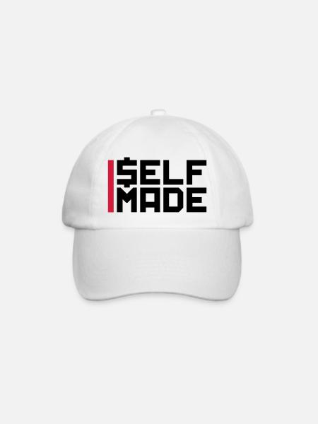 balken logo reich self made man millionaer geld ve - Baseballkappe - Weiß/Weiß