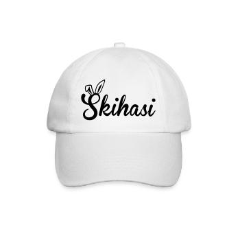 Skihasi Schneehase Schnee Ski fahren Berg Winter - Baseballkappe - Weiß/Weiß - Vorne