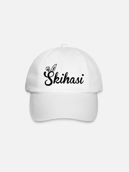 Skihasi Schneehase Schnee Ski fahren Berg Winter - Baseballkappe - Weiß/Weiß