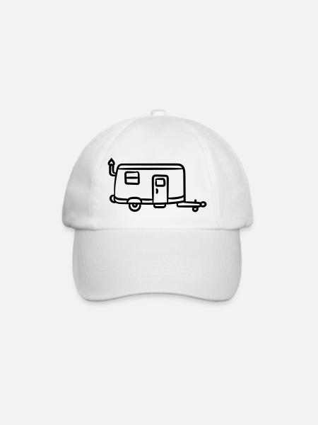 camp , camping, camping , caravan, trekking , hiki - Baseballkappe - Weiß/Weiß