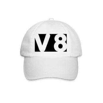 V8 - Farbwechsel möglich - Baseballkappe - Weiß/Weiß - Vorne