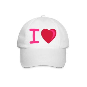 I heart - Baseballkappe - Weiß/Weiß - Vorne