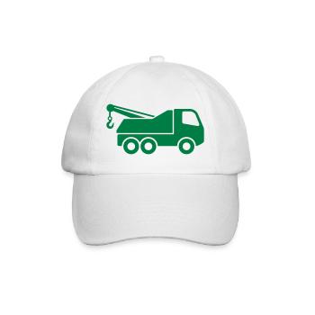 Symbolform des Bergungs-LKW-Symbols. Abschleppen von Pannen - Baseballkappe - Weiß/Weiß - Vorne