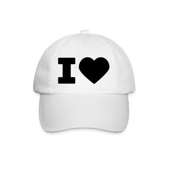 i love - Baseballkappe - Weiß/Weiß - Vorne