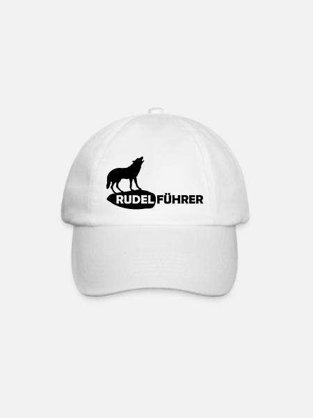 Rudelführer Wolf Alphatier Leitwolf Papa - Baseballkappe - Weiß/Weiß