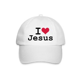 I Love Jesus - Baseballkappe - Weiß/Weiß - Vorne