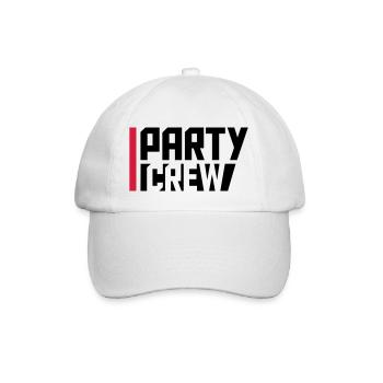 spass party crew roter balken freunde team crew cl - Baseballkappe - Weiß/Weiß - Vorne