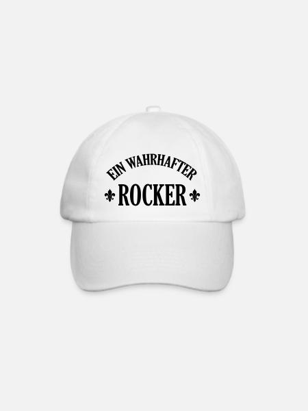 Rock Rocker Rockerin Rockmusiker Rock ’n’ Roll - Baseballkappe - Weiß/Weiß