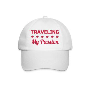 Reisen / Reisende / Urlaub / Tourismus - Baseballkappe - Weiß/Weiß - Vorne