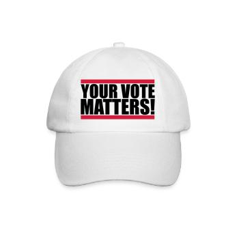 your vote matters Zitat - Baseballkappe - Weiß/Weiß - Vorne