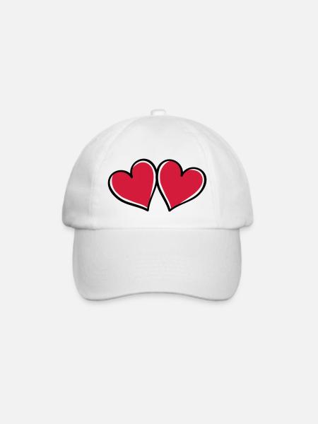 love hearts - Baseballkappe - Weiß/Weiß