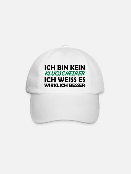 Bin kein klugscheißer - Baseballkappe - Weiß/Weiß