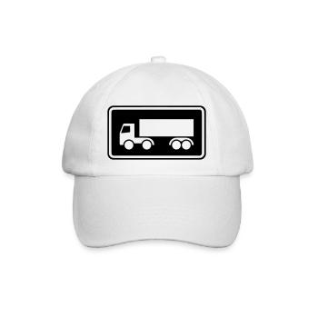 Schild Lkw invertiert Trucker Truck print negativ - Baseballkappe - Weiß/Weiß - Vorne