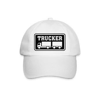 Schild Trucker Hängerzug invertiert - Baseballkappe - Weiß/Weiß - Vorne