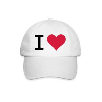 I Love - Baseballkappe - Weiß/Weiß - Vorne