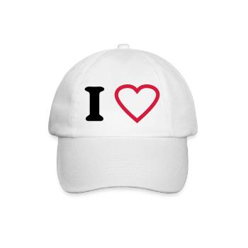 i love - Baseballkappe - Weiß/Weiß - Vorne
