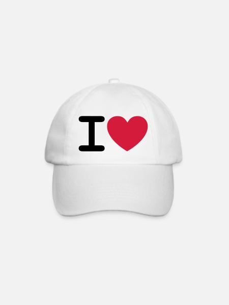 I *heart* - Baseballkappe - Weiß/Weiß