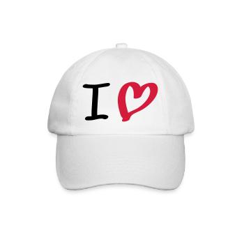 i love - Baseballkappe - Weiß/Weiß - Vorne