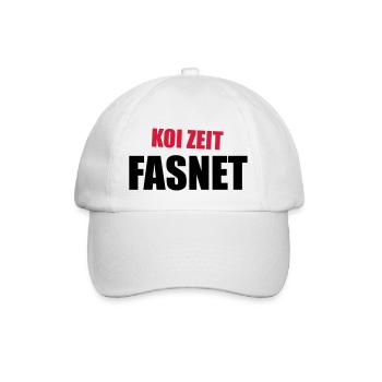 Koi Zeit Fasnet - Baseballkappe - Weiß/Weiß - Vorne