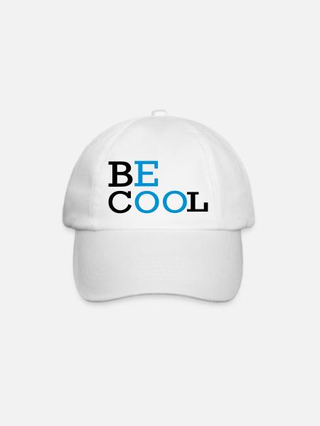 BE COOL Text-Logo - Baseballkappe - Weiß/Weiß