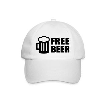 Free Beer - Baseballkappe - Weiß/Weiß - Vorne