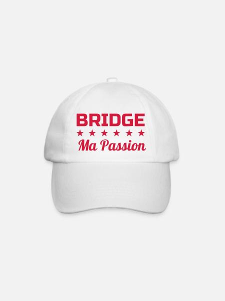 Bridge / Kartenspiel / Brettspiel / Whist - Baseballkappe - Weiß/Weiß