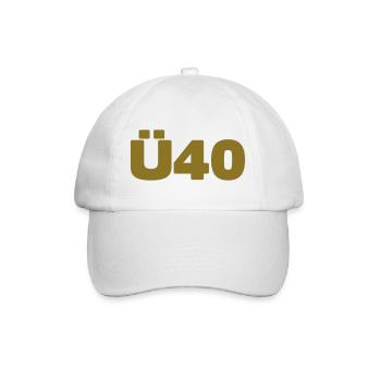 Zum 40. Geburtstag ein Ü40 Shirt - Baseballkappe - Weiß/Weiß - Vorne
