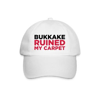 Bukkake hat meinen Teppich ruiniert! - Baseballkappe - Weiß/Weiß - Vorne