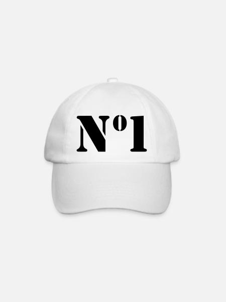 Nummer 1 - Baseballkappe - Weiß/Weiß