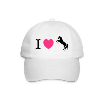 Ich liebe Pferde / Ponys - Baseballkappe - Weiß/Weiß - Vorne