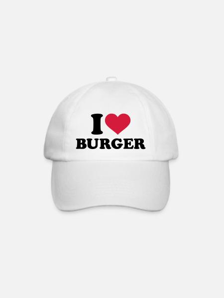 Burger - Baseballkappe - Weiß/Weiß