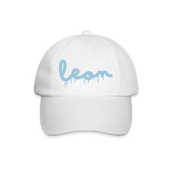 Name Leon - Baseballkappe - Weiß/Weiß - Vorne