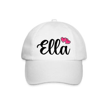 ella name - Baseballkappe - Weiß/Weiß - Vorne
