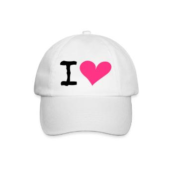 I Heart - Baseballkappe - Weiß/Weiß - Vorne