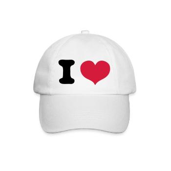 i love - Baseballkappe - Weiß/Weiß - Vorne