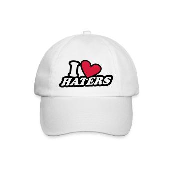 I Love Haters - Baseballkappe - Weiß/Weiß - Vorne