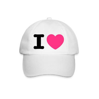i heart herz - Baseballkappe - Weiß/Weiß - Vorne