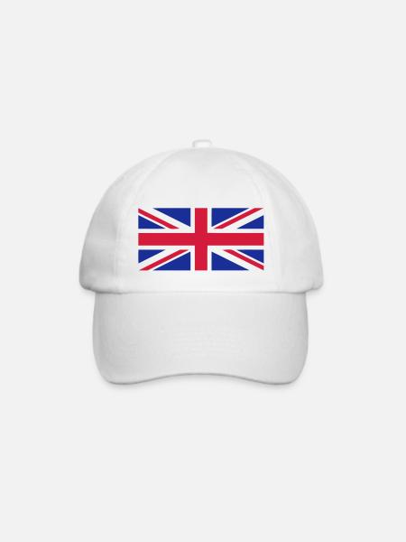 Englisch Flagge Englisch Flagge Union Jack - Baseballkappe - Weiß/Weiß
