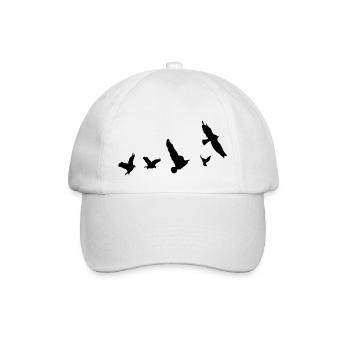 Fliegende Taube Vögel - Baseballkappe - Weiß/Weiß - Vorne