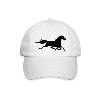 Hengst / Stallion (1c) - Baseballkappe - Weiß/Weiß - Vorne