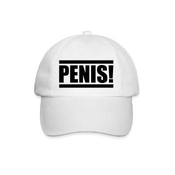 penis design - Baseballkappe - Weiß/Weiß - Vorne