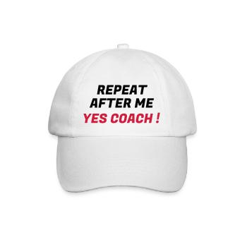 Coach / Coaching / Trainer / Sport - Baseballkappe - Weiß/Weiß - Vorne