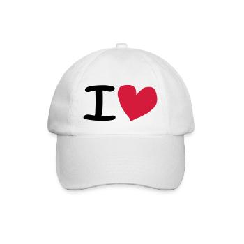 I Love - Baseballkappe - Weiß/Weiß - Vorne