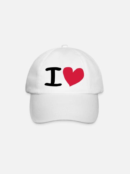 I Love - Baseballkappe - Weiß/Weiß