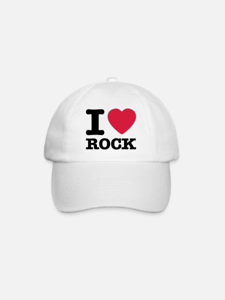 i love rock / I heart rock - Baseballkappe - Weiß/Weiß